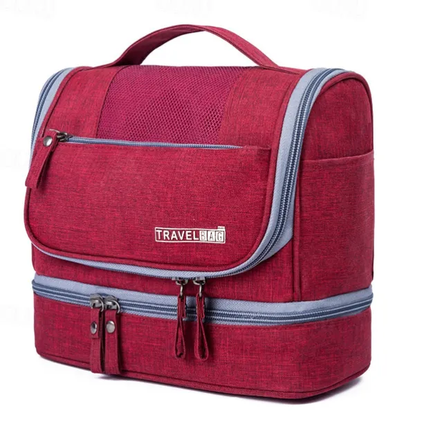 Men's Women's Handbag Makeup Bag Cosmetic Bag Polyester Oxford Cloth Holiday Beach Travel Zipper Large Capacity Waterproof Breathable Solid Color Blue Dark Blue Grey