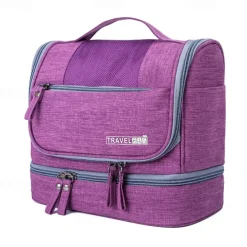 Men's Women's Handbag Makeup Bag Cosmetic Bag Polyester Oxford Cloth Holiday Beach Travel Zipper Large Capacity Waterproof Breathable Solid Color Blue Dark Blue Grey