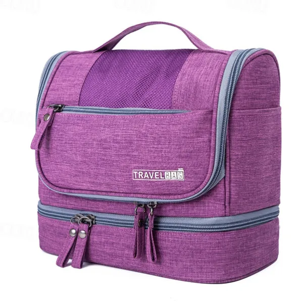 Men's Women's Handbag Makeup Bag Cosmetic Bag Polyester Oxford Cloth Holiday Beach Travel Zipper Large Capacity Waterproof Breathable Solid Color Blue Dark Blue Grey