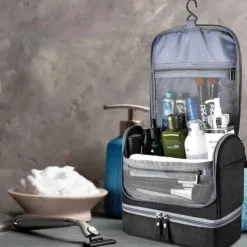Men's Women's Handbag Makeup Bag Cosmetic Bag Polyester Oxford Cloth Holiday Beach Travel Zipper Large Capacity Waterproof Breathable Solid Color Blue Dark Blue Grey