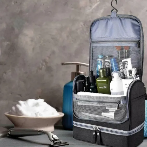 Men's Women's Handbag Makeup Bag Cosmetic Bag Polyester Oxford Cloth Holiday Beach Travel Zipper Large Capacity Waterproof Breathable Solid Color Blue Dark Blue Grey
