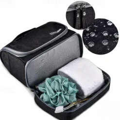 Men's Women's Handbag Makeup Bag Cosmetic Bag Polyester Oxford Cloth Holiday Beach Travel Zipper Large Capacity Waterproof Breathable Solid Color Blue Dark Blue Grey