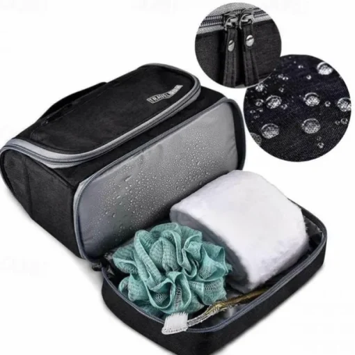 Men's Women's Handbag Makeup Bag Cosmetic Bag Polyester Oxford Cloth Holiday Beach Travel Zipper Large Capacity Waterproof Breathable Solid Color Blue Dark Blue Grey