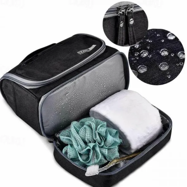 Men's Women's Handbag Makeup Bag Cosmetic Bag Polyester Oxford Cloth Holiday Beach Travel Zipper Large Capacity Waterproof Breathable Solid Color Blue Dark Blue Grey
