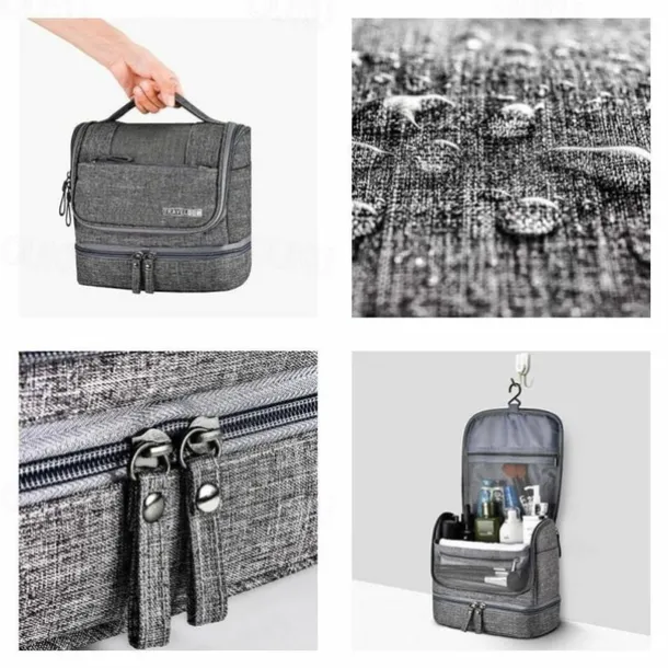 Men's Women's Handbag Makeup Bag Cosmetic Bag Polyester Oxford Cloth Holiday Beach Travel Zipper Large Capacity Waterproof Breathable Solid Color Blue Dark Blue Grey