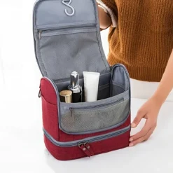 Men's Women's Handbag Makeup Bag Cosmetic Bag Polyester Oxford Cloth Holiday Beach Travel Zipper Large Capacity Waterproof Breathable Solid Color Blue Dark Blue Grey