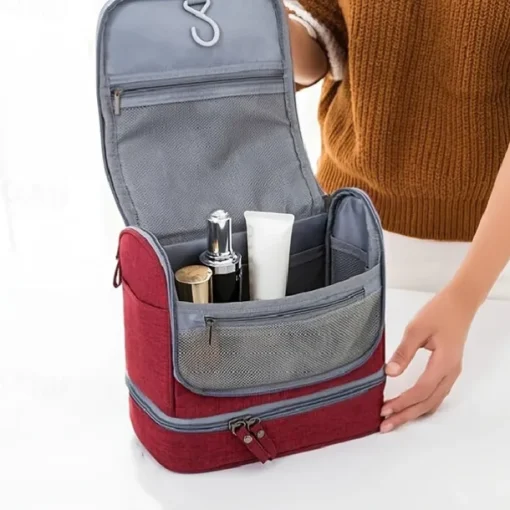 Men's Women's Handbag Makeup Bag Cosmetic Bag Polyester Oxford Cloth Holiday Beach Travel Zipper Large Capacity Waterproof Breathable Solid Color Blue Dark Blue Grey
