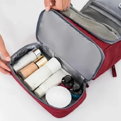 Men's Women's Handbag Makeup Bag Cosmetic Bag Polyester Oxford Cloth Holiday Beach Travel Zipper Large Capacity Waterproof Breathable Solid Color Blue Dark Blue Grey