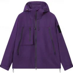 Men's Women's Hiking Jacket Winter Outdoor Windproof Front Zipper Lightweight Jacket Full Zip Camping / Hiking / Caving Black White Purple Brown Green