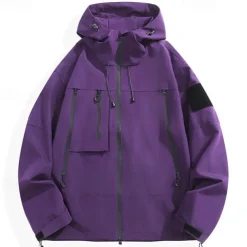 Men's Women's Hiking Jacket Winter Outdoor Windproof Front Zipper Lightweight Jacket Full Zip Camping / Hiking / Caving Black White Purple Brown Green