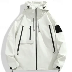 Men's Women's Hiking Jacket Winter Outdoor Windproof Front Zipper Lightweight Jacket Full Zip Camping / Hiking / Caving Black White Purple Brown Green