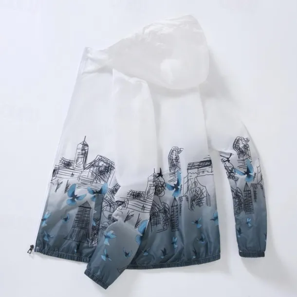 Men's Women's Hiking Skin Jacket Outdoor Packable UV Sun Protection Quick Dry Lightweight Jacket Hoodie Fishing Climbing Running grey blue Sky Blue Navy Blue Yellow / Long Sleeve