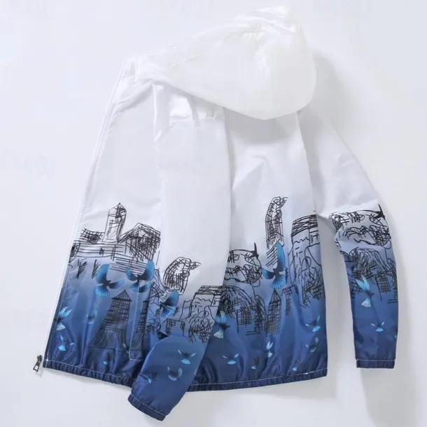 Men's Women's Hiking Skin Jacket Outdoor Packable UV Sun Protection Quick Dry Lightweight Jacket Hoodie Fishing Climbing Running grey blue Sky Blue Navy Blue Yellow / Long Sleeve