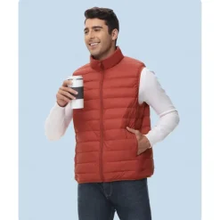 Men's Women's Hiking Vest Sleeveless Top Outdoor Thermal Warm Portable Ultra Light (UL) Winter Pocket Down Light Yellow Dark Grey Dark Pink Work Traveling Winter Sports