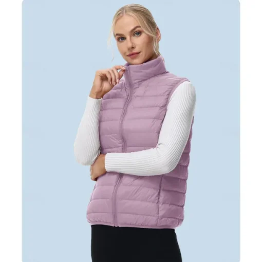 Men's Women's Hiking Vest Sleeveless Top Outdoor Thermal Warm Portable Ultra Light (UL) Winter Pocket Down Light Yellow Dark Grey Dark Pink Work Traveling Winter Sports