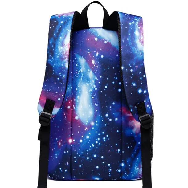 Men's Women's Kid's Backpack School Bag Bookbag 3D Print Functional Backpack Daily Galaxy 3D Print Canvas Large Capacity Waterproof Zipper Blue Light Purple Fuchsia