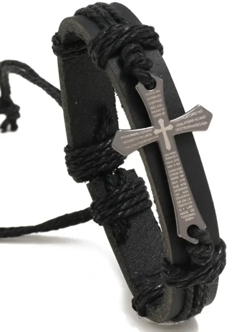 Men's Women's Leather Bracelet Classic Vintage Theme Crucifix Fashion Simple Leather Bracelet Jewelry Black / Brown For Daily Holiday Festival
