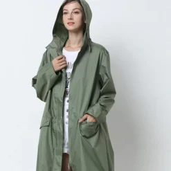 Men's Women's Rain Poncho Waterproof Hiking Jacket Rain Jacket Outdoor Waterproof Quick Dry Lightweight Comfortable Outerwear Windbreaker Raincoat Fishing Climbing Beach Light Khaki Sea Blue Dark