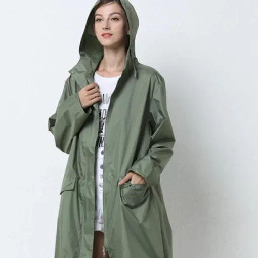 Men's Women's Rain Poncho Waterproof Hiking Jacket Rain Jacket Outdoor Waterproof Quick Dry Lightweight Comfortable Outerwear Windbreaker Raincoat Fishing Climbing Beach Light Khaki Sea Blue Dark