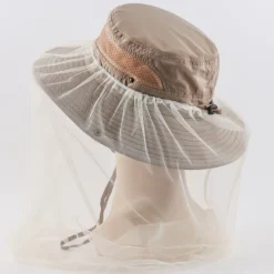 Men's Women's Sun Hat Hiking Hat Mosquito Head Net Hat 1 pcs Summer Outdoor Portable Anti-Mosquito Anti-Eradiation Comfortable Patchwork Polyester Army Green Khaki Dark Gray for Fishing