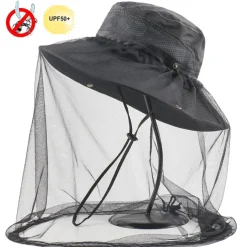 Men's Women's Sun Hat Hiking Hat Mosquito Head Net Hat 1 pcs Summer Outdoor Portable Anti-Mosquito Anti-Eradiation Comfortable Patchwork Polyester Army Green Khaki Dark Gray for Fishing