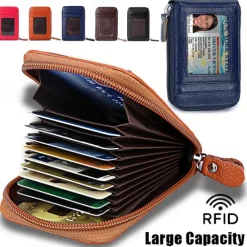 Men's Women's Wallet Credit Card Holder Wallet PU Leather Outdoor Shopping Daily Zipper Large Capacity Lightweight Durable Solid Color Black Red Navy Blue