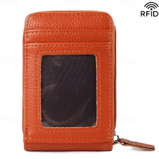 Men's Women's Wallet Credit Card Holder Wallet PU Leather Outdoor Shopping Daily Zipper Large Capacity Lightweight Durable Solid Color Black Red Navy Blue