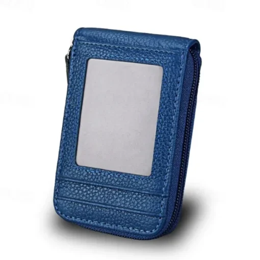 Men's Women's Wallet Credit Card Holder Wallet PU Leather Outdoor Shopping Daily Zipper Large Capacity Lightweight Durable Solid Color Black Red Navy Blue