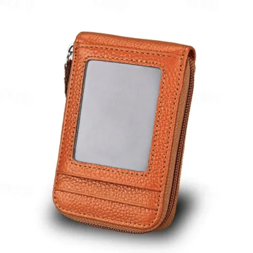 Men's Women's Wallet Credit Card Holder Wallet PU Leather Outdoor Shopping Daily Zipper Large Capacity Lightweight Durable Solid Color Black Red Navy Blue