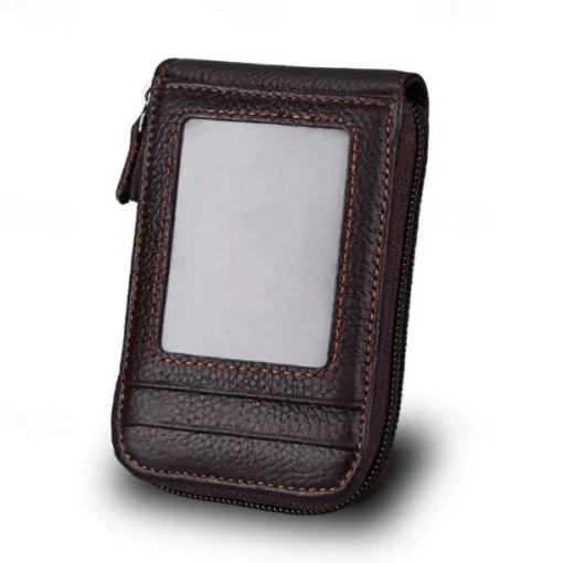 Men's Women's Wallet Credit Card Holder Wallet PU Leather Outdoor Shopping Daily Zipper Large Capacity Lightweight Durable Solid Color Black Red Navy Blue