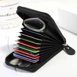 Men's Women's Wallet Credit Card Holder Wallet PU Leather Outdoor Shopping Daily Zipper Large Capacity Lightweight Durable Solid Color Black Red Navy Blue