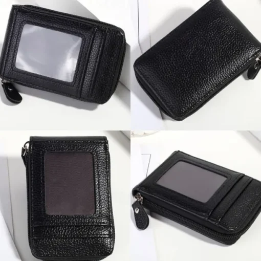 Men's Women's Wallet Credit Card Holder Wallet PU Leather Outdoor Shopping Daily Zipper Large Capacity Lightweight Durable Solid Color Black Red Navy Blue