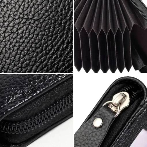 Men's Women's Wallet Credit Card Holder Wallet PU Leather Outdoor Shopping Daily Zipper Large Capacity Lightweight Durable Solid Color Black Red Navy Blue