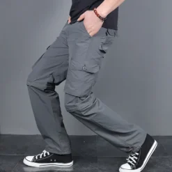 Men's Work Pants Convertible Pants / Zip Off Pants Hiking Pants Trousers Summer Outdoor Regular Fit Ripstop Breathable Lightweight Soft Nylon Bottoms Army Green Grey Khaki Hunting Fishing Climbing M