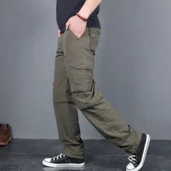 Men's Work Pants Convertible Pants / Zip Off Pants Hiking Pants Trousers Summer Outdoor Regular Fit Ripstop Breathable Lightweight Soft Nylon Bottoms Army Green Grey Khaki Hunting Fishing Climbing M