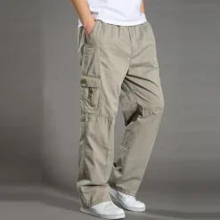 Men's Work Pants Hiking Cargo Pants Hiking Pants Trousers Summer Outdoor Ripstop Quick Dry Multi Pockets Breathable Cotton Pants / Trousers Bottoms Army Green Khaki Black Work Hunting Fishing M L XL