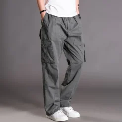 Men's Work Pants Hiking Cargo Pants Hiking Pants Trousers Summer Outdoor Ripstop Quick Dry Multi Pockets Breathable Cotton Pants / Trousers Bottoms Army Green Light Grey Black Work Hunting Fishing L