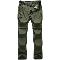 Men's Work Pants Hiking Pants Trousers Convertible Pants / Zip Off Pants Solid Color Summer Outdoor Ripstop Multi-Pockets Quick Dry Zipper Pocket Pants / Trousers Army Green Light Grey Khaki Black