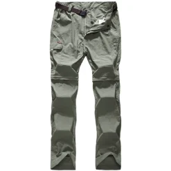 Men's Work Pants Hiking Pants Trousers Convertible Pants / Zip Off Pants Solid Color Summer Outdoor Ripstop Multi-Pockets Quick Dry Zipper Pocket Pants / Trousers Army Green Light Grey Khaki Black