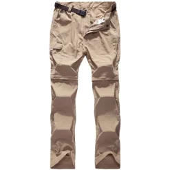 Men's Work Pants Hiking Pants Trousers Convertible Pants / Zip Off Pants Solid Color Summer Outdoor Ripstop Multi-Pockets Quick Dry Zipper Pocket Pants / Trousers Army Green Light Grey Khaki Black