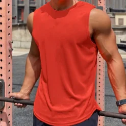 Men's Workout Tank Top Running Tank Top Gym Tank Top Sleeveless Vest / Gilet Casual Athleisure Quick Dry Soft Breathable Gym Workout Walking Jogging Sportswear Activewear Solid Colored Black White