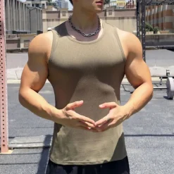 Men's Workout Tank Top Running Tank Top Gym Tank Top Sleeveless Vest / Gilet Casual Athleisure Breathable Quick Dry Soft Gym Workout Running Walking Sportswear Activewear Solid Colored Black White