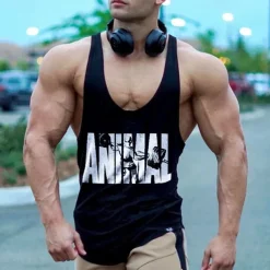 Men's Workout Tank Top Running Tank Top Gym Tank Top Sleeveless Vest / Gilet Casual Athleisure Breathable Quick Dry Soft Gym Workout Running Walking Sportswear Activewear Graphic Black White Yellow