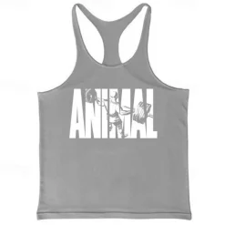 Men's Workout Tank Top Running Tank Top Gym Tank Top Sleeveless Vest / Gilet Casual Athleisure Breathable Quick Dry Soft Gym Workout Running Walking Sportswear Activewear Graphic Black White Yellow