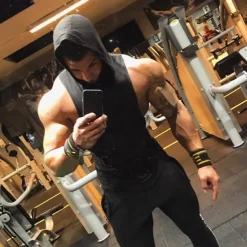 Men's Workout Tank Top Running Tank Top Gym Tank Top Sleeveless Vest / Gilet Casual Athleisure Cotton Breathable Quick Dry Soft Gym Workout Running Walking Sportswear Activewear Solid Colored Black