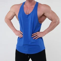 Men's Workout Tank Top Running Tank Top Gym Tank Top Sleeveless Vest / Gilet Casual Athleisure Cotton Breathable Quick Dry Soft Gym Workout Running Walking Sportswear Activewear Solid Colored Black