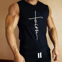 Men's Workout Tank Top Running Tank Top Gym Tank Top Sleeveless Vest / Gilet Casual Athleisure Breathable Quick Dry Soft Gym Workout Running Walking Sportswear Activewear Graphic Black