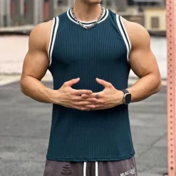 Men's Workout Tank Top Running Tank Top Gym Tank Top Patchwork Sleeveless Vest / Gilet Casual Athleisure Breathable Quick Dry Soft Gym Workout Running Walking Sportswear Activewear Solid Colored