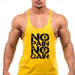 Men's Workout Tank Top Running Tank Top Gym Tank Top Sleeveless Vest / Gilet Casual Athleisure Breathable Quick Dry Soft Gym Workout Running Walking Sportswear Activewear Graphic Black White Yellow