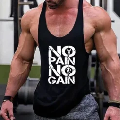 Men's Workout Tank Top Running Tank Top Gym Tank Top Sleeveless Vest / Gilet Casual Athleisure Breathable Quick Dry Soft Gym Workout Running Walking Sportswear Activewear Graphic Black White Yellow